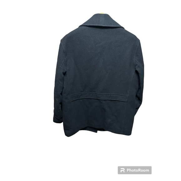 Roundtree & Yorke Mens Black Wool Peacoat Size Medium - Picture 2 of 4
